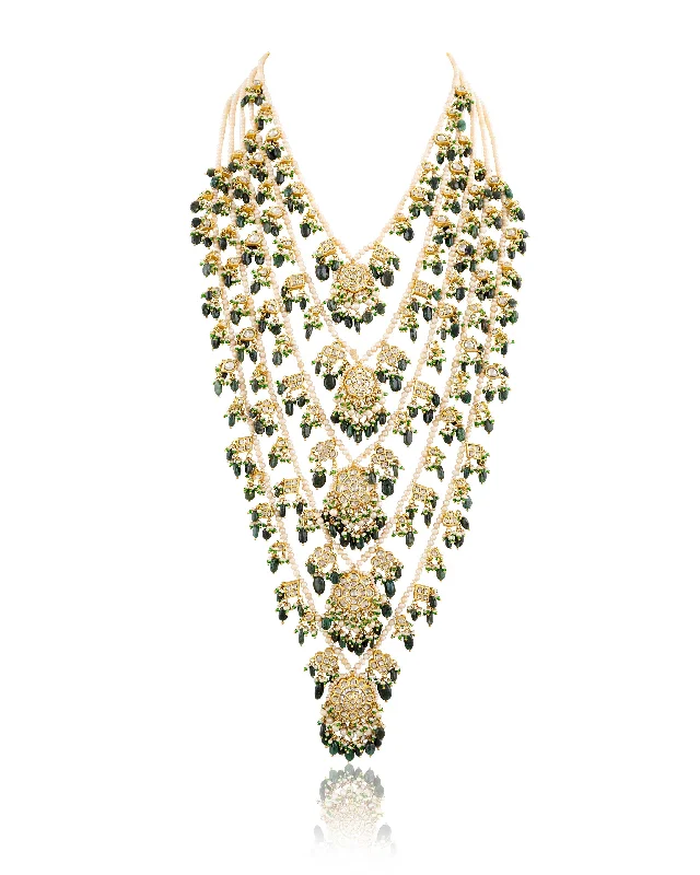 Simple Beaded Necklaces-Laxmi Polki Long Necklace