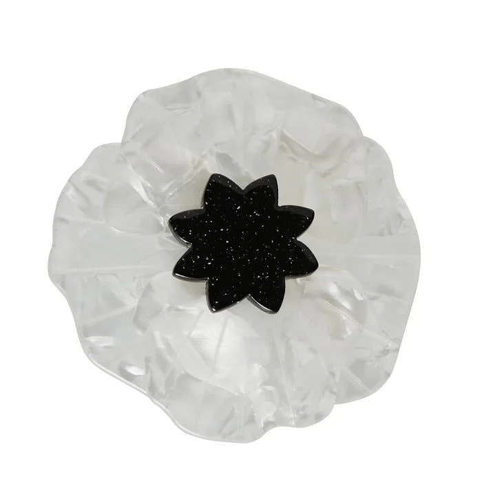 Vintage Brooch with Crystal Accents-Erstwilder - Poppy Field Brooch (White) - Poppies (2017)