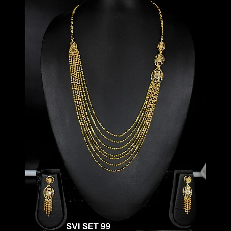 Multi-Strand Necklaces-Mahavir Forming Gold Necklace Set - SVI SET 99