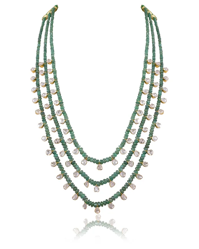 Beaded Tribal Necklaces-Nirva Polki Long Necklace