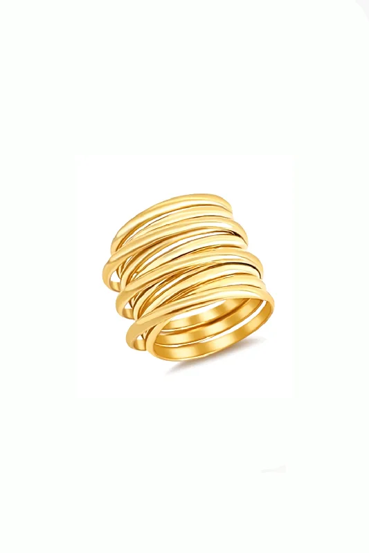 Stackable Diamond Rings-Margot Coil Band Ring