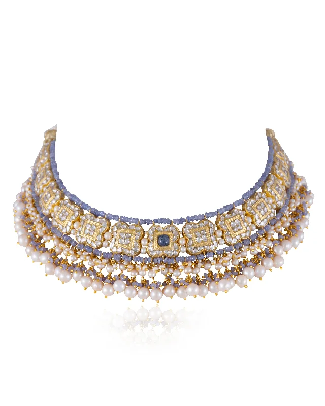 Fashionable Layered Necklaces-Arya Polki Necklace