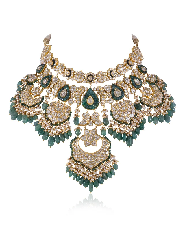 Elegant Emerald Necklaces-Kerti Polki Necklace