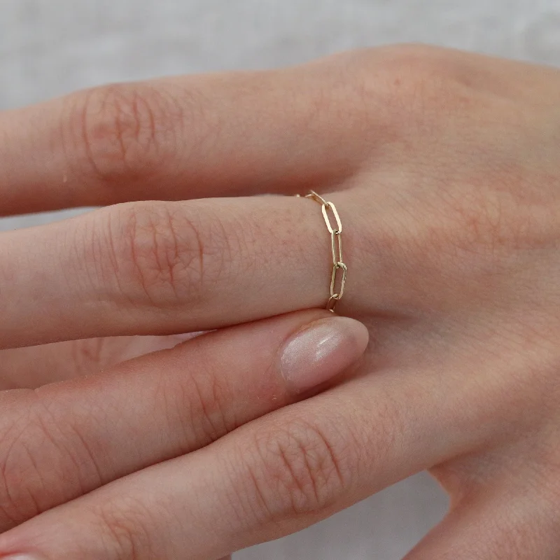 Handmade Engagement Rings-ELONGATED LINK RING