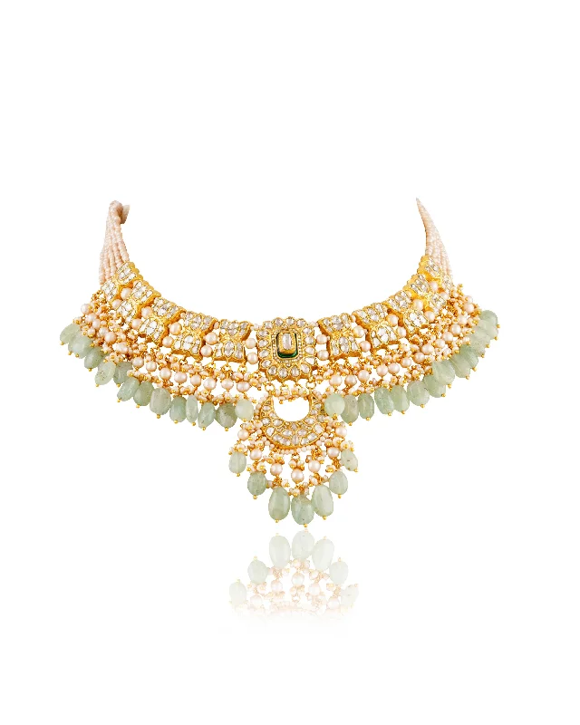 Fashionable Pendant Necklaces-Saamra Polki Necklace