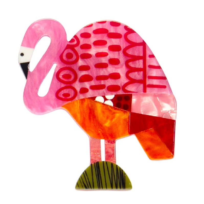 Fashionable Rhinestone Brooch-Erstwilder - A Flamingo Named Honk Brooch - Clare Youngs (2024)