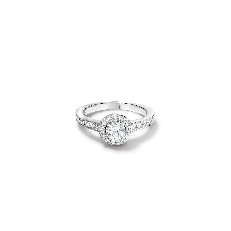 Silver Infinity Rings-Rosa Engagement Ring Platinum - Diamond