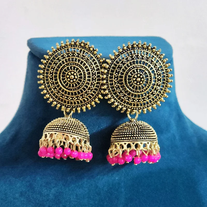 Lightweight Earrings-H K Fashion Gold Plated Pearls Jhumki Earrings