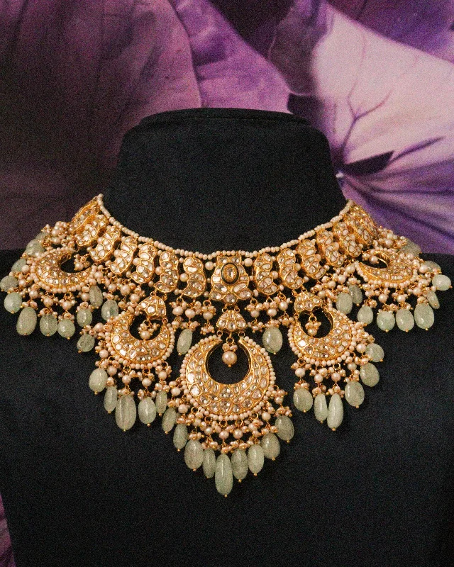 Gold and Diamond Necklaces-Hemangini Polki Necklace