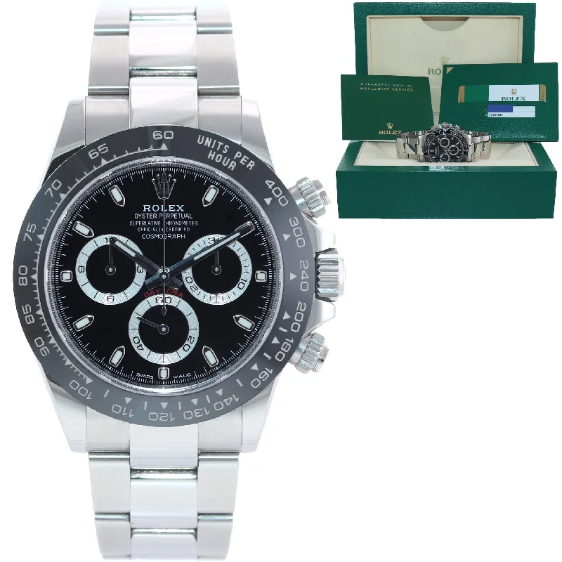 Stylish Sports Watches with GPS-2018 PAPERS Rolex Daytona 116500 Black Ceramic Steel 40mm Watch Box