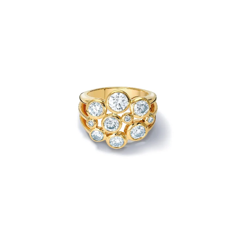 Stylish Wedding Rings for Brides-Cirkel Maxi Ring 18ct Yellow Gold - Diamond