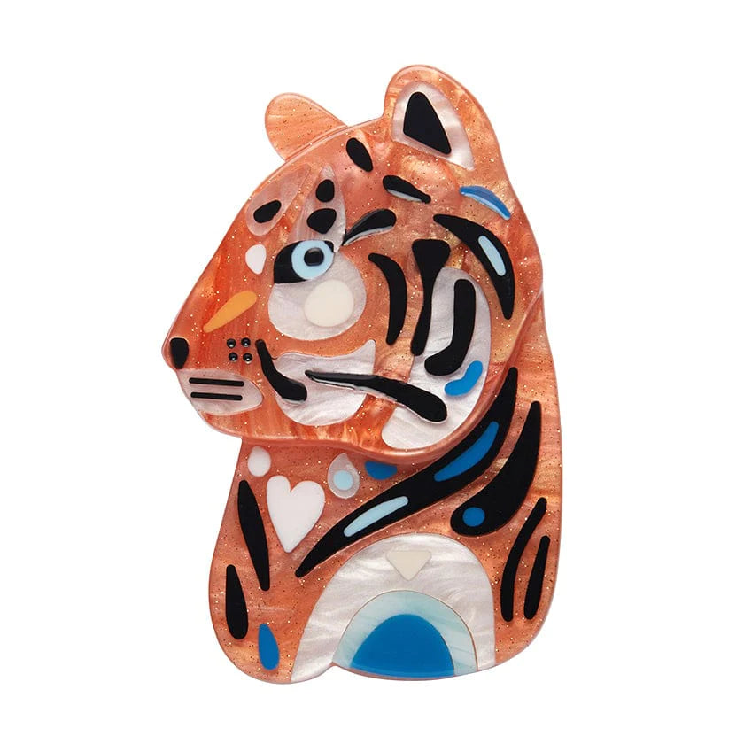 Personalized Wedding Brooch-Erstwilder - The Tranquil Tiger Brooch - Pete Cromer Wildlife (2022)