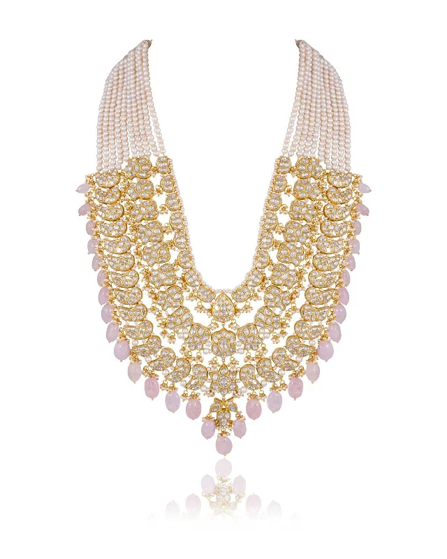 Romantic Necklaces for Couples-Riva Polki Long Necklace