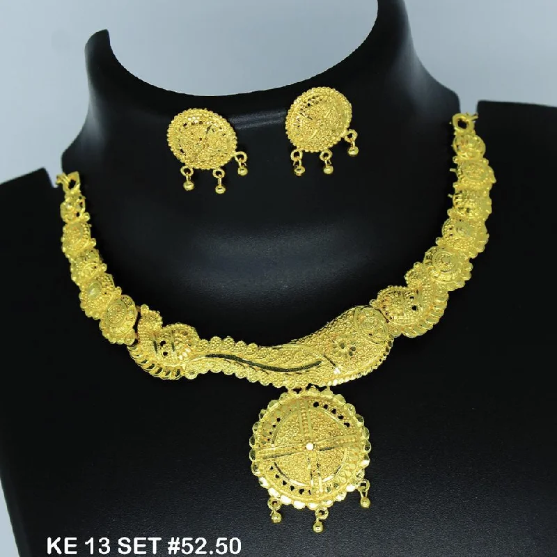 Colorful Gemstone Necklaces-Mahavir Forming Gold Necklace Set   - 36- KE- 13