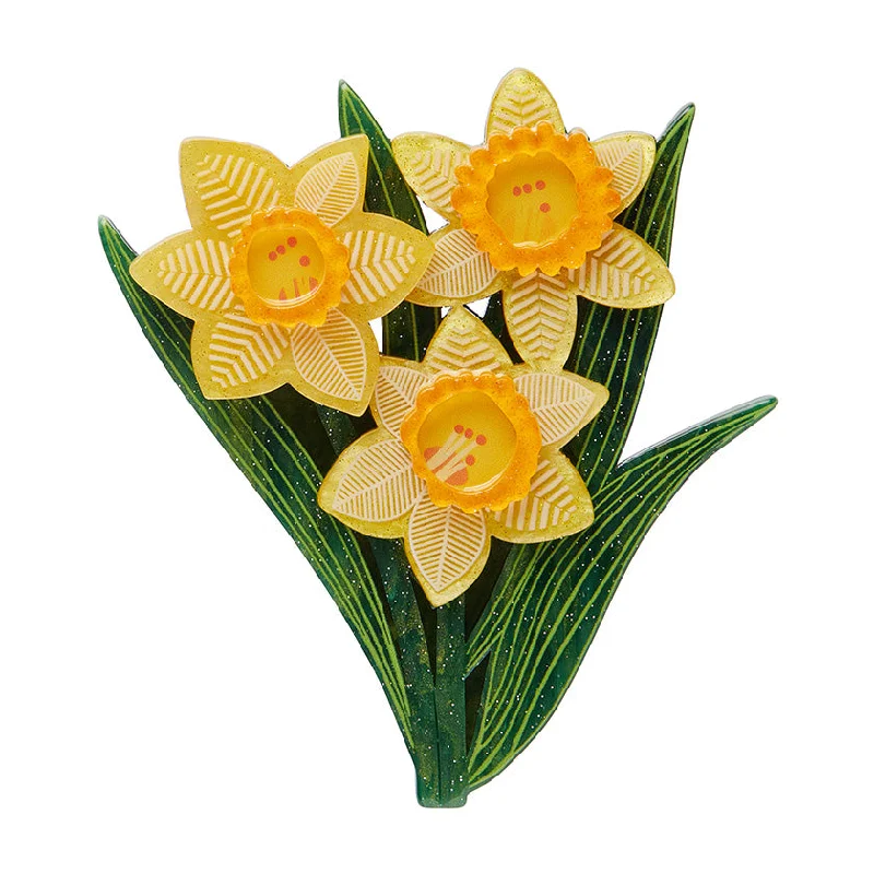 Simple Heart-Shaped Gold Brooch-Erstwilder x Jocelyn Proust - Delightful Daffodils Brooch