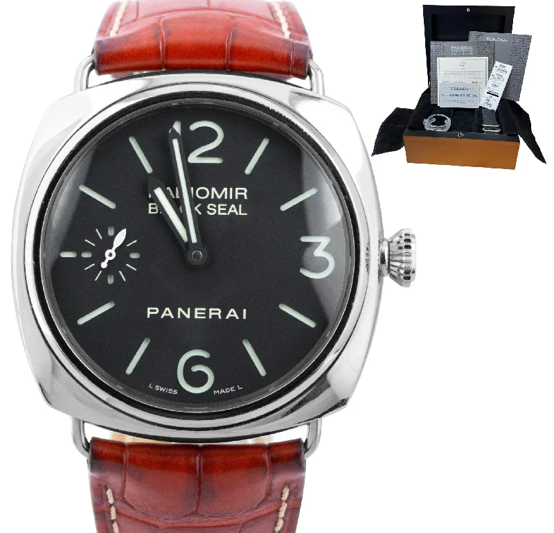 Modern Women’s Digital Watches-Panerai Radiomir Black Seal PAM 183 Stainless Steel Manual 45mm Watch PAM00183