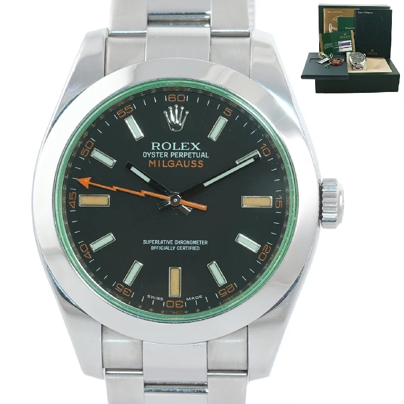 Personalized Watches for Graduation-2015 PAPERS Rolex Milgauss Green Anniversary 116400gv Steel Black Watch Box