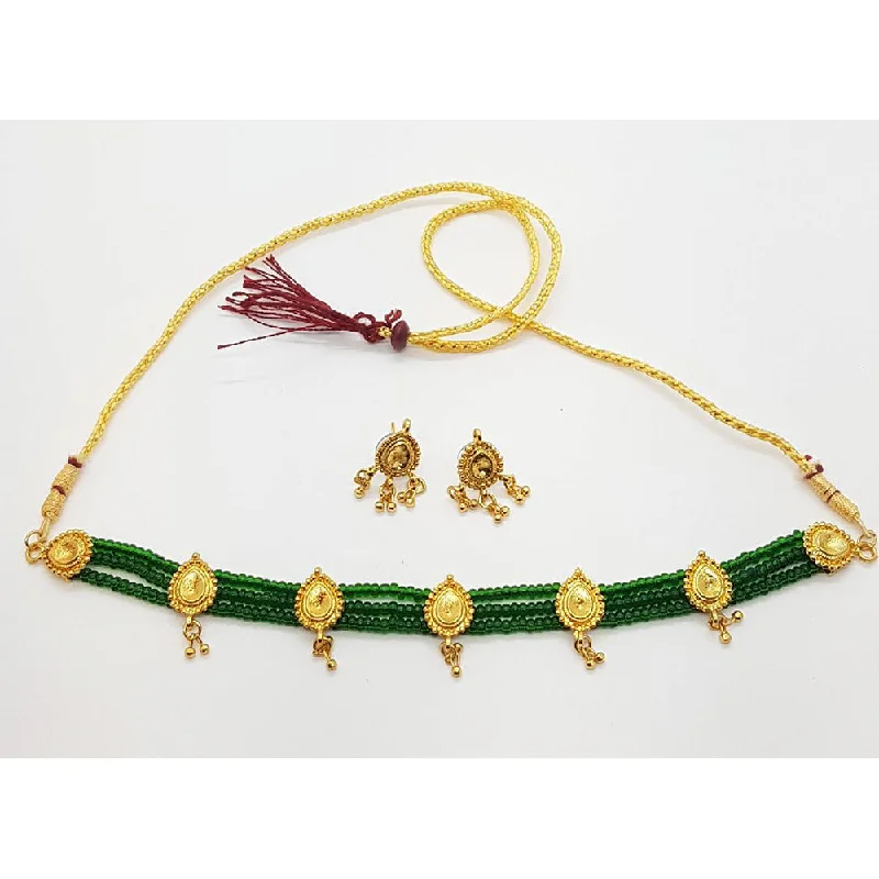 Gold Choker Necklaces-Raiyaraj Gold Plated Pack Of 3 Necklace Set