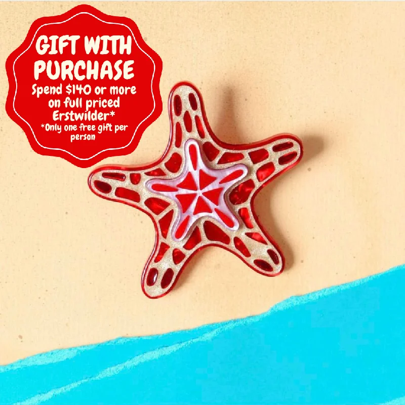 Unique Brooch for Fashion Lovers-Erstwilder x Pete Cromer Bonus Free Gift minimum spend $140* - The Sacred Starfish Brooch