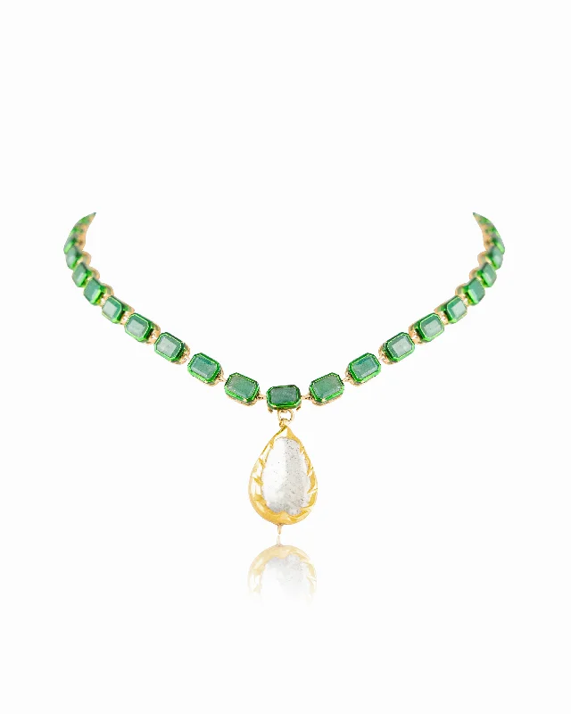 Vintage Gemstone Necklaces-Deepali Polki Necklace