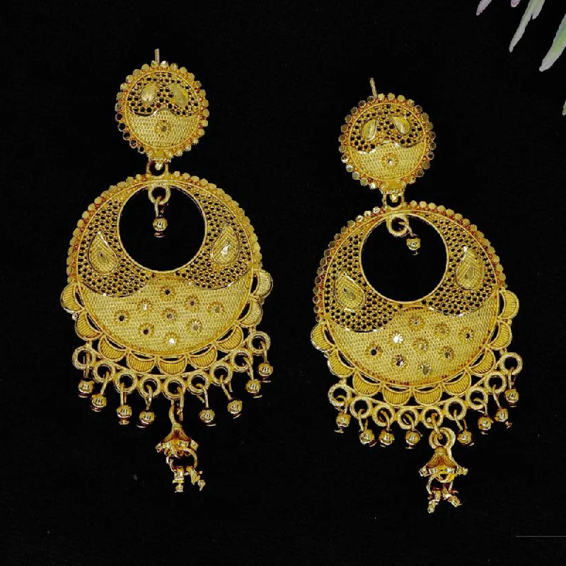 Sterling Silver Earrings-Mahavir Gold Plated Dangler Earrings