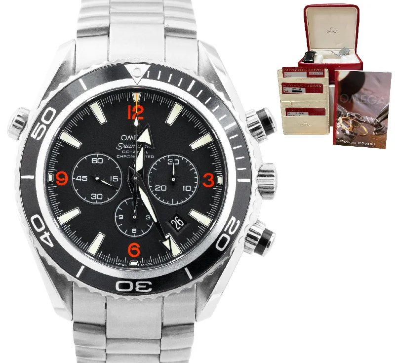 Affordable Mechanical Watches-2007 Omega Seamaster Planet Ocean 600M 45.5mm Black Steel 2910.51.82 Watch B+P