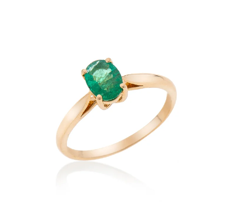 Vintage Wedding Rings with Diamonds-Nava Zahavi Emerald Beauty Ring