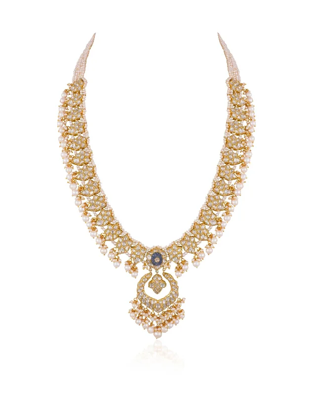 Stylish Gold Chokers-Greeshma Polki Long Necklace