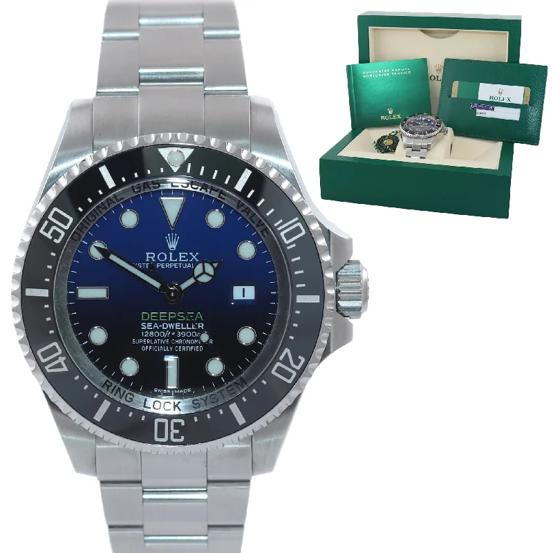 Classic Black Watches for Men-2016 PAPERS Rolex Sea-Dweller Deepsea James Cameron Blue 116660 44mm Watch Box