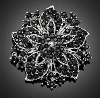 Fashionable Crystal Brooch-Rhinestone Black Brooch BR-067