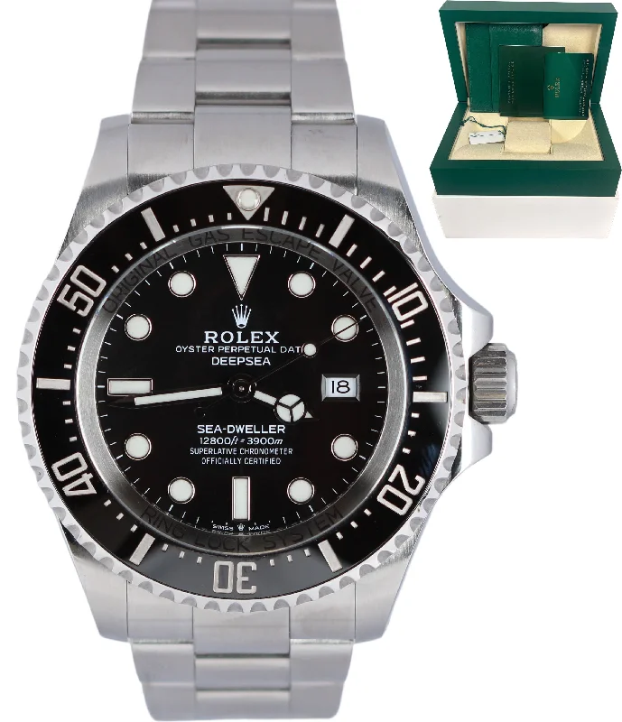 Men’s Watches with Date Feature-2020 Rolex Sea-Dweller Deepsea Date Black Dial 44mm Dive Stainless Steel 126660