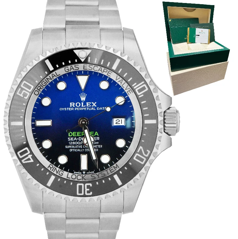 Stylish Women’s Watches with Chronograph-MINT 2019 Rolex Sea-Dweller Deepsea James Cameron Blue 44mm 126660 Watch B+P