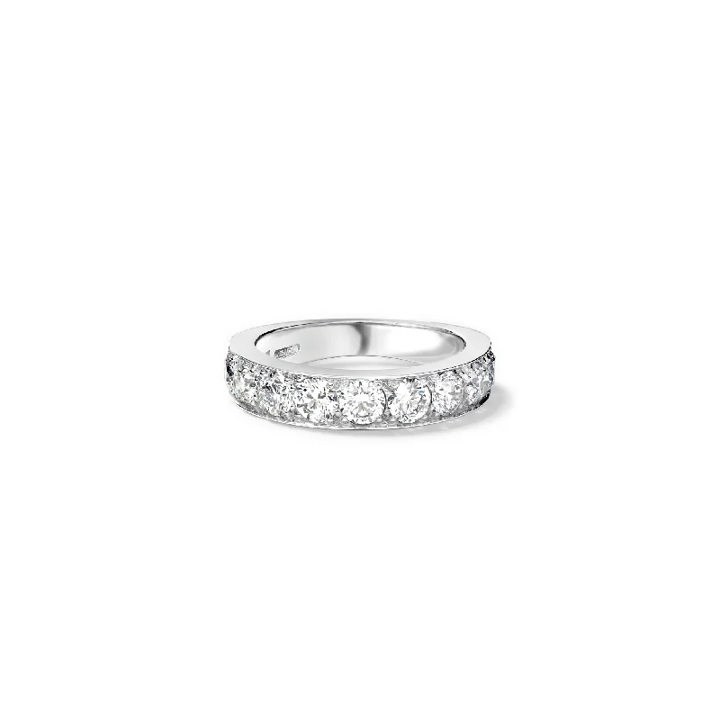 Black Diamond Rings-Angelica Half Eternity Ring 18ct White Gold - Diamond