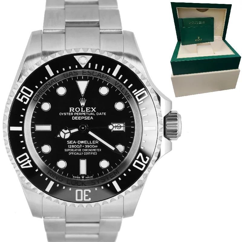 High-End Watches with Gemstone Accents-MINT Rolex Sea-Dweller Deepsea 126660 Black 44mm Dive Stainless Steel Watch