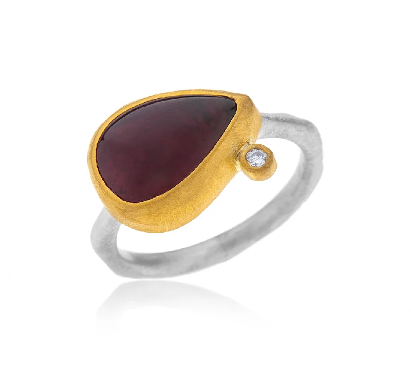 Unique Stackable Rings-Nava Zahavi Lucky Garnet Ring