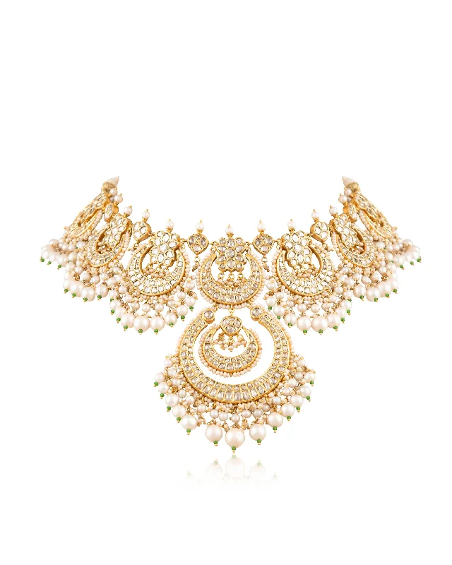 Bold Statement Necklaces-Neha Polki Necklace