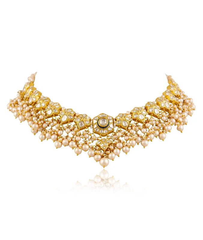 Luxury Necklaces with Diamonds-Atifa Polki Necklace