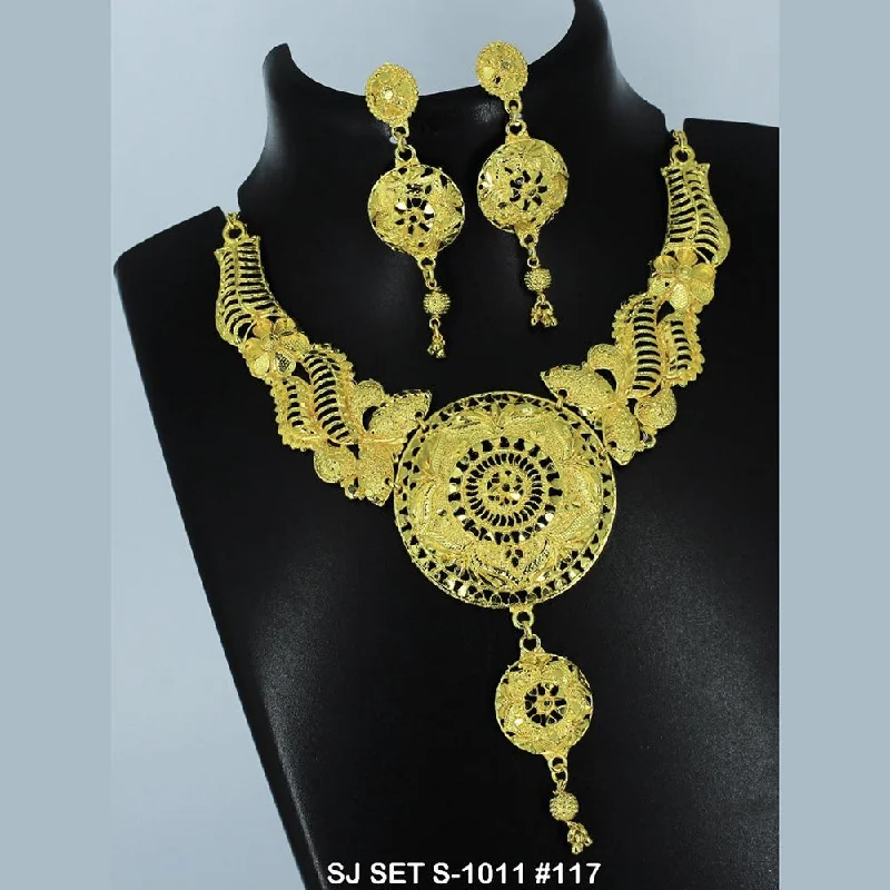 Bold Statement Necklaces-Mahavir Forming Gold Necklace Set   - 36- SJ- S-1011