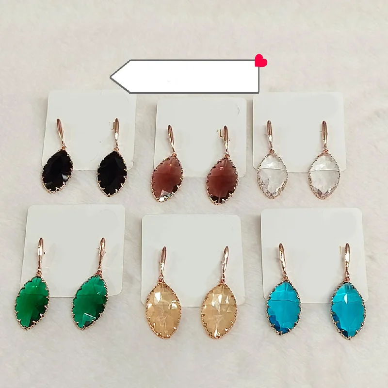 Unique Boho Earrings-Diyu Dhyu Crystal Stone Dangler Earrings (Assorted)