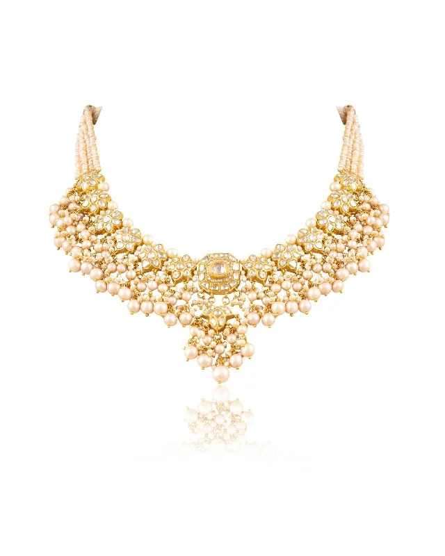 Fashionable Layered Necklaces-Ruksheen Polki Necklace