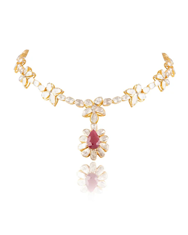 Colorful Gemstone Necklaces-Jessica Polki And Diamond Necklace