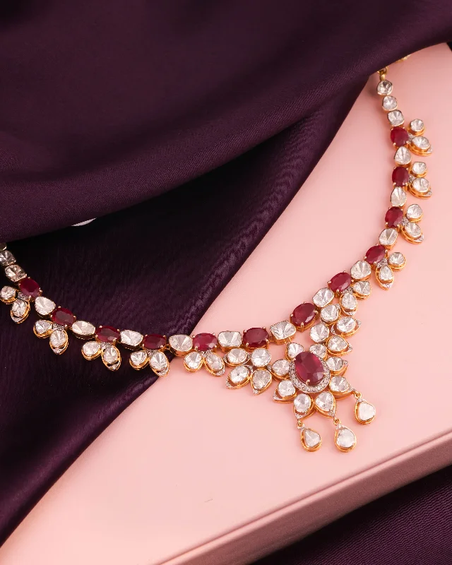 Trendy Gold Necklaces-Tanishka Polki And Diamond Necklace