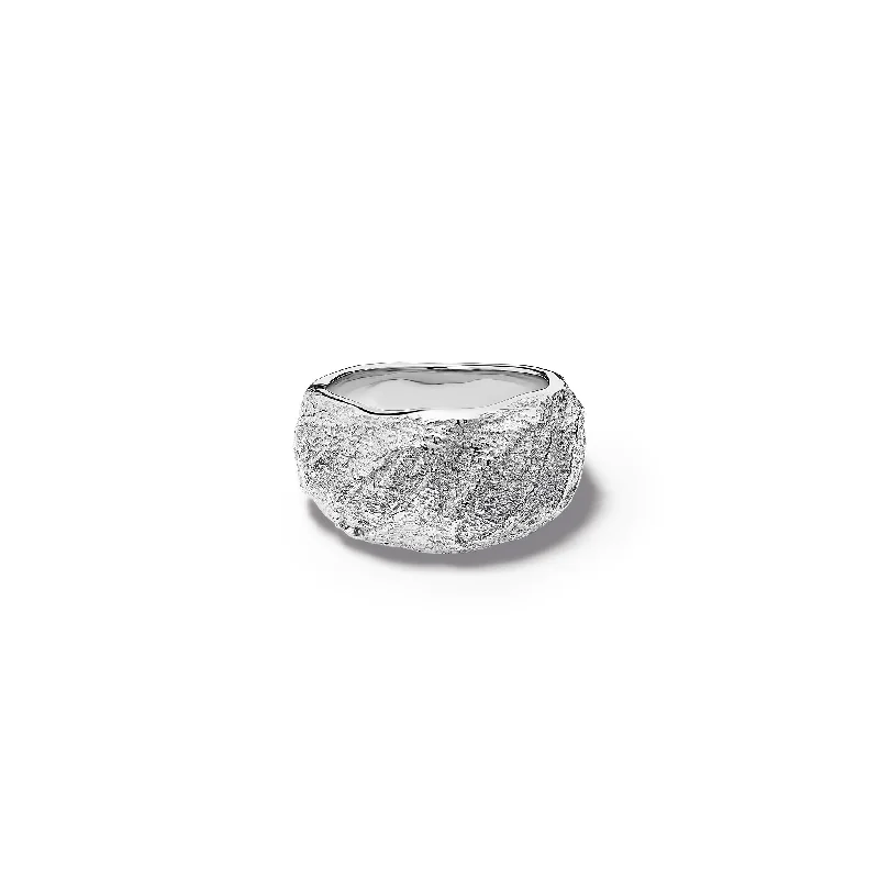 Matching Wedding Rings for Couples-Baguette de Pain Ring Silver