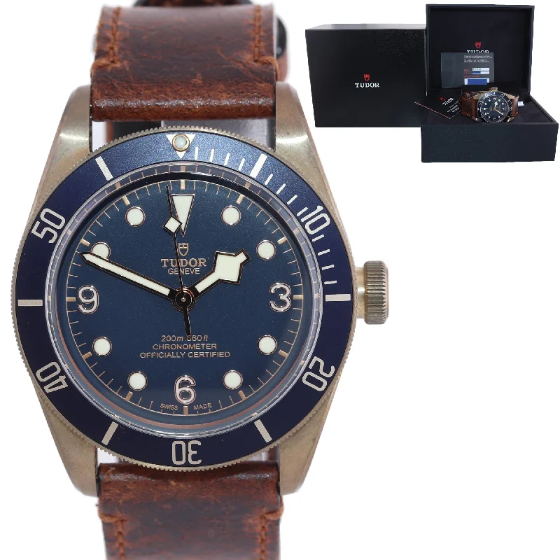 Men’s Watches with Military Style-PAPERS 2021 Tudor Black Bay Heritage Bucherer Blue Bronze 43mm Leather 79250 Watch