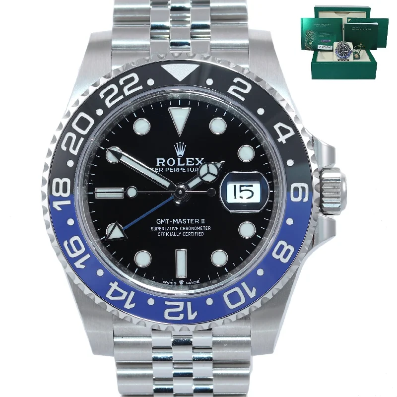 Personalized Watches for Special Gifts-MINT 2021 Papers Rolex GMT Master Batman Blue Jubilee Ceramic 126710 Watch Box