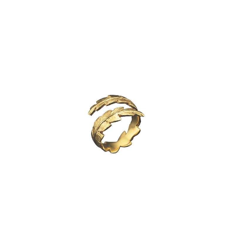 Dainty Gold Rings-Gold Fern Wrap Ring