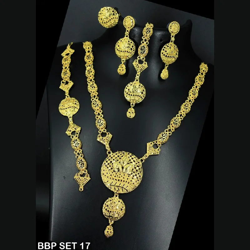 Designer Heart Necklaces-Mahavir Forming Gold Necklace Set  - BBP SET 17