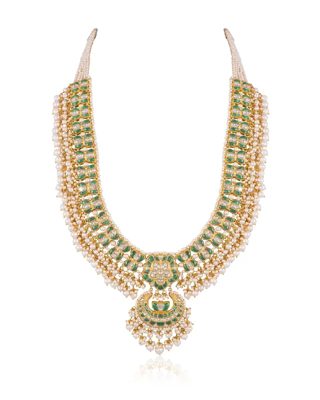 Sparkling Stone Necklaces-Anshara Polki Long Necklace