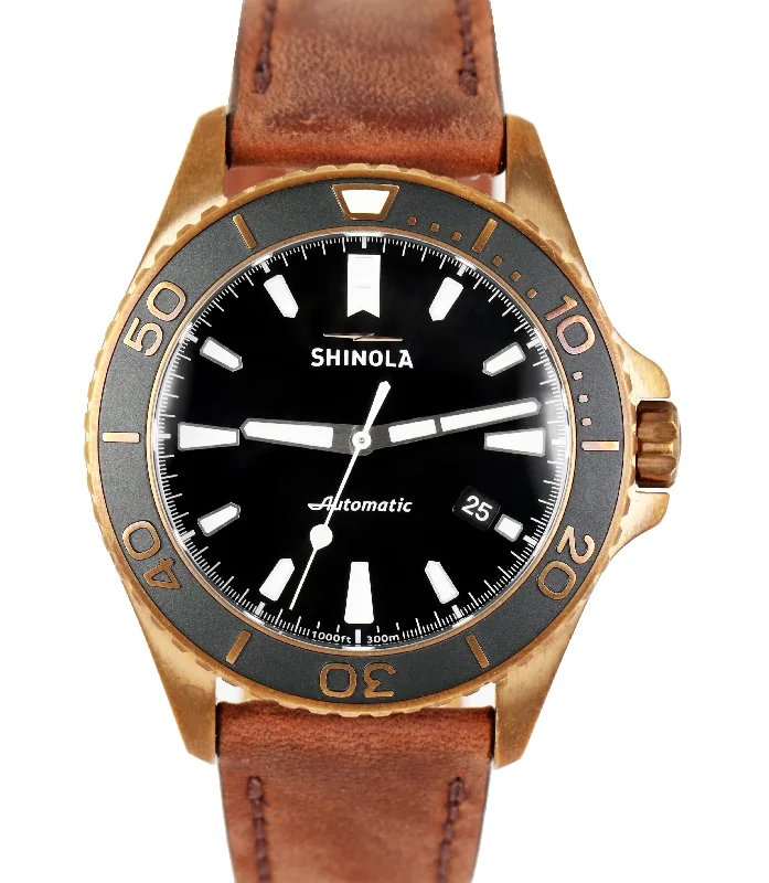 Women’s Watches with Crystal Dial-Shinola Detroit Bronze Monster Black Bronze 43mm Automatic Watch