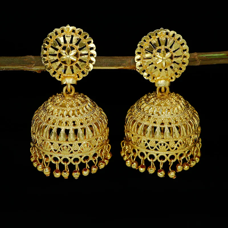 Personalized Jewelry Earrings-Mahavir  Gold Plated Jhumki Earrings